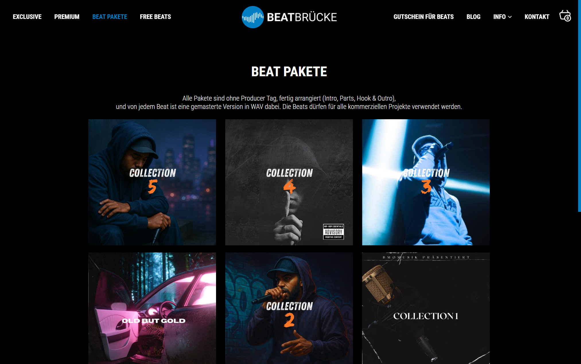 Beat Pakete Desktop — Collection Grid