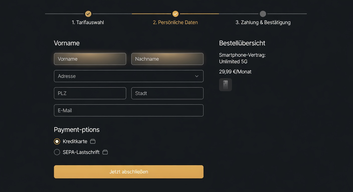 Checkout-Prozess mit mehreren Schritten